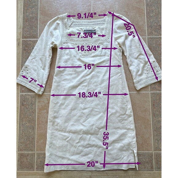 Anne Klein Linen Blend lined -Ivory Dress Size  2 - Picture 2 of 12